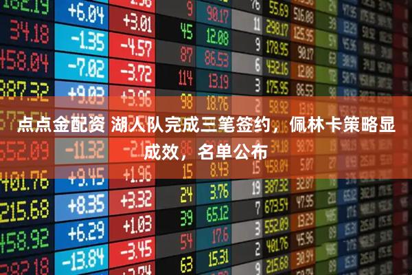 点点金配资 湖人队完成三笔签约，佩林卡策略显成效，名单公布